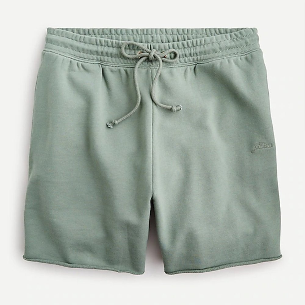 Cotton terry long cutoff short Pale Cypress